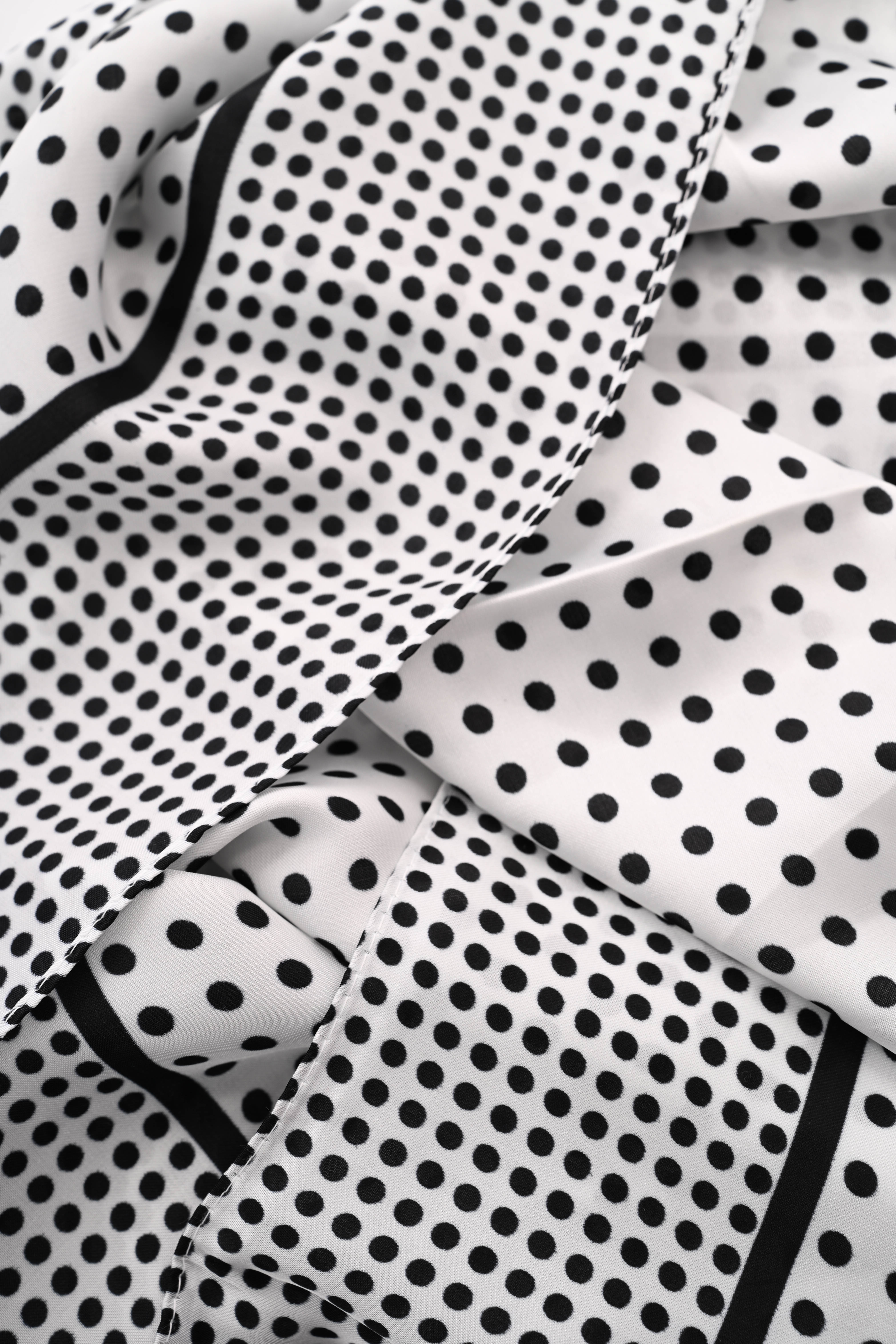 Kort sjaaltje polka dots mix wit