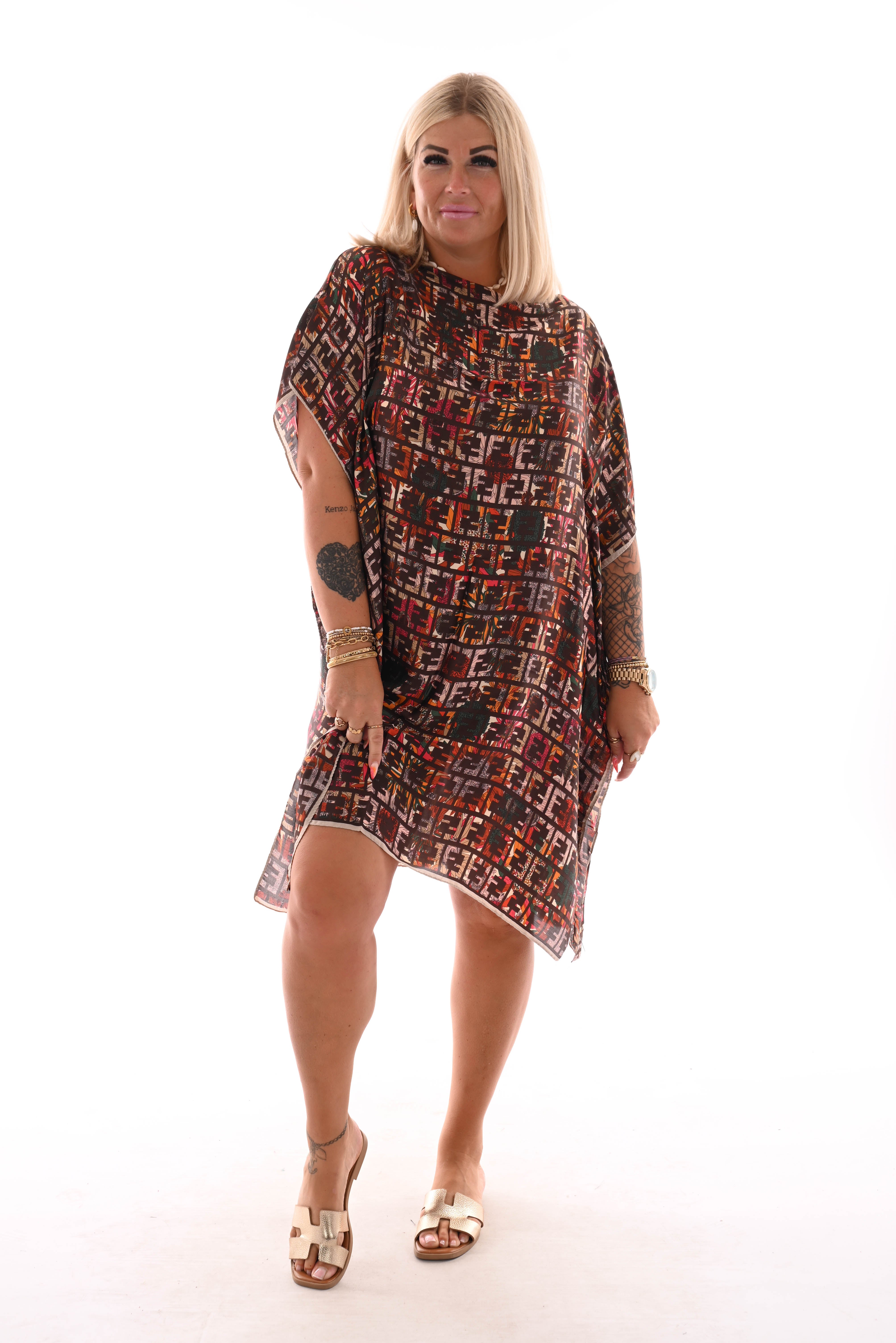 Kaftan maze donkerbruin