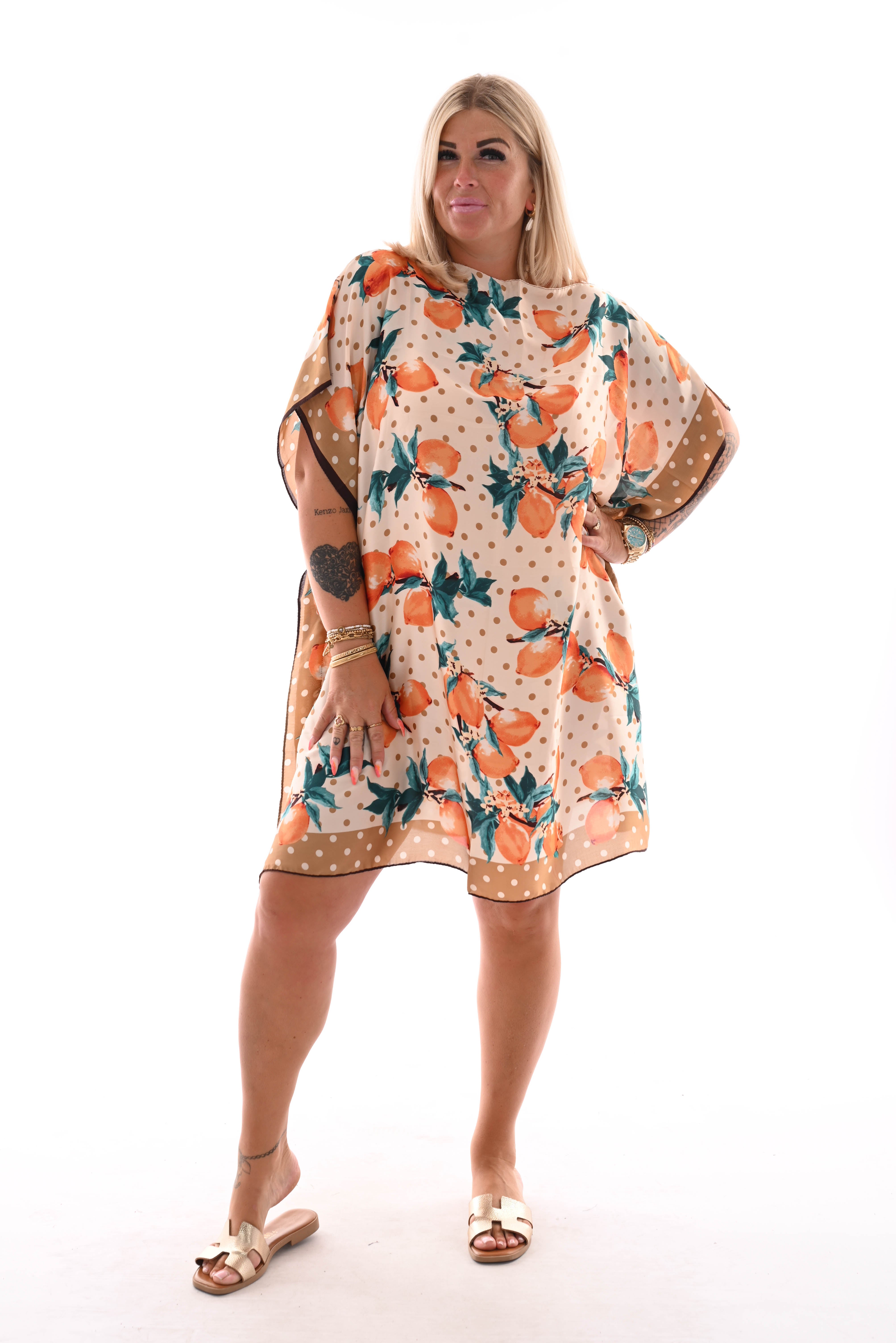 Kaftan lemons roomwit