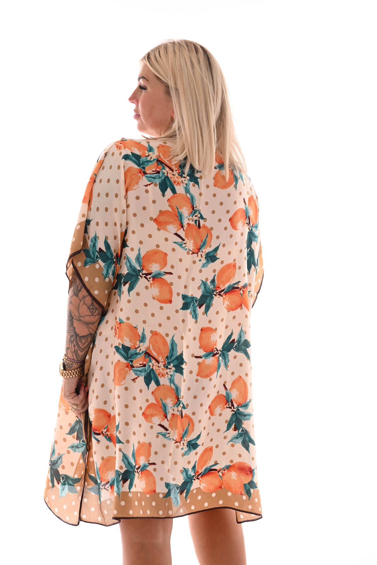 Kaftan lemons roomwit