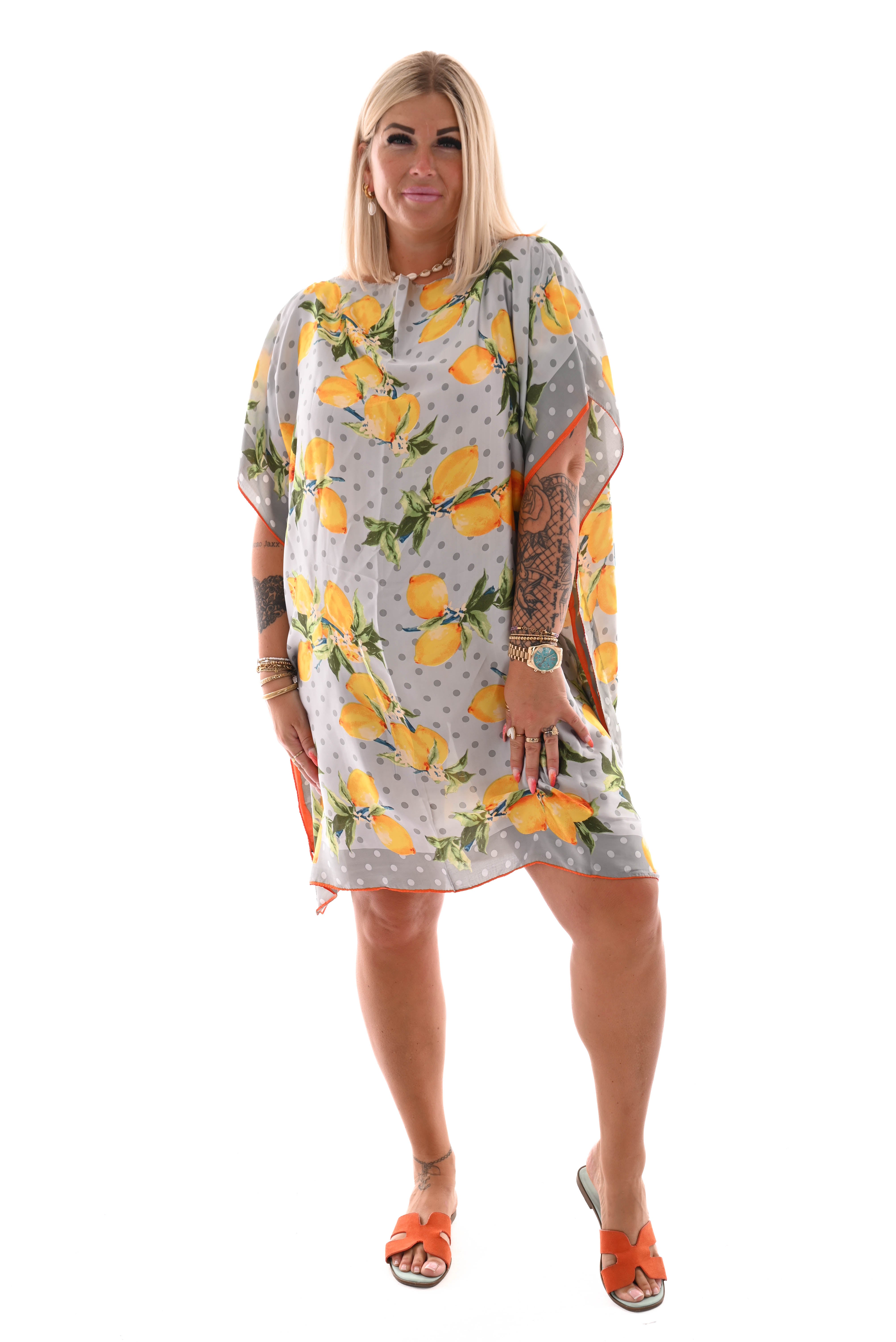 Kaftan lemons grijs