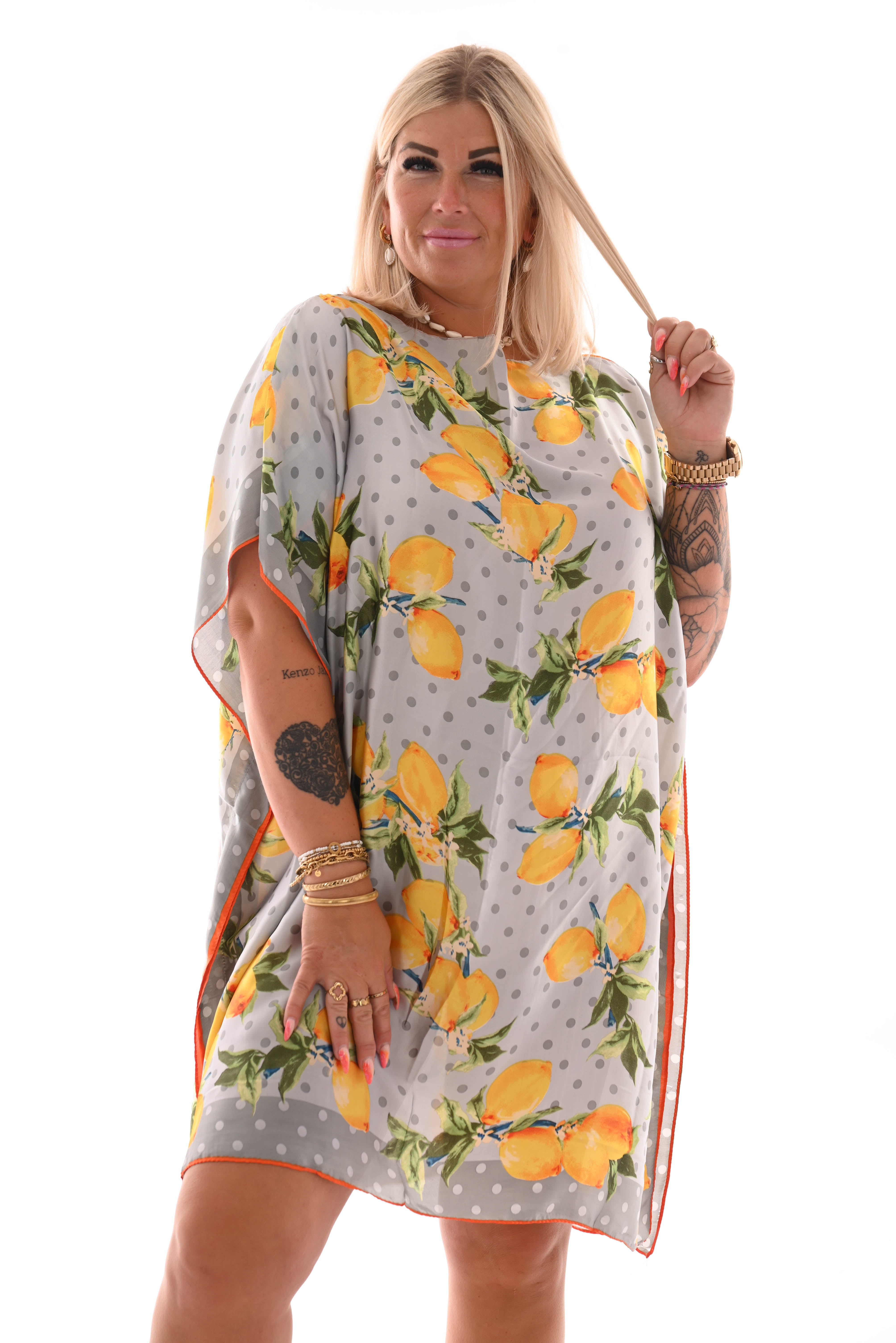 Kaftan lemons grijs