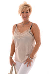 Hemdje kanten v-hals beige