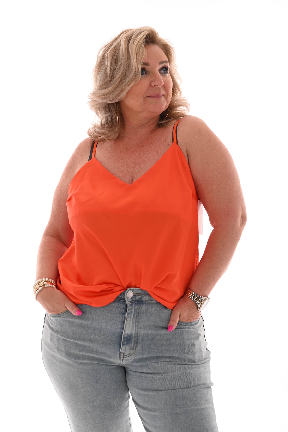 Hemdje silky uni oranje