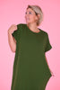 T-shirt dress met split appeltjes groen