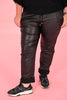 Leather look jogger zwart