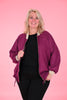 Bomber jas suedine magenta