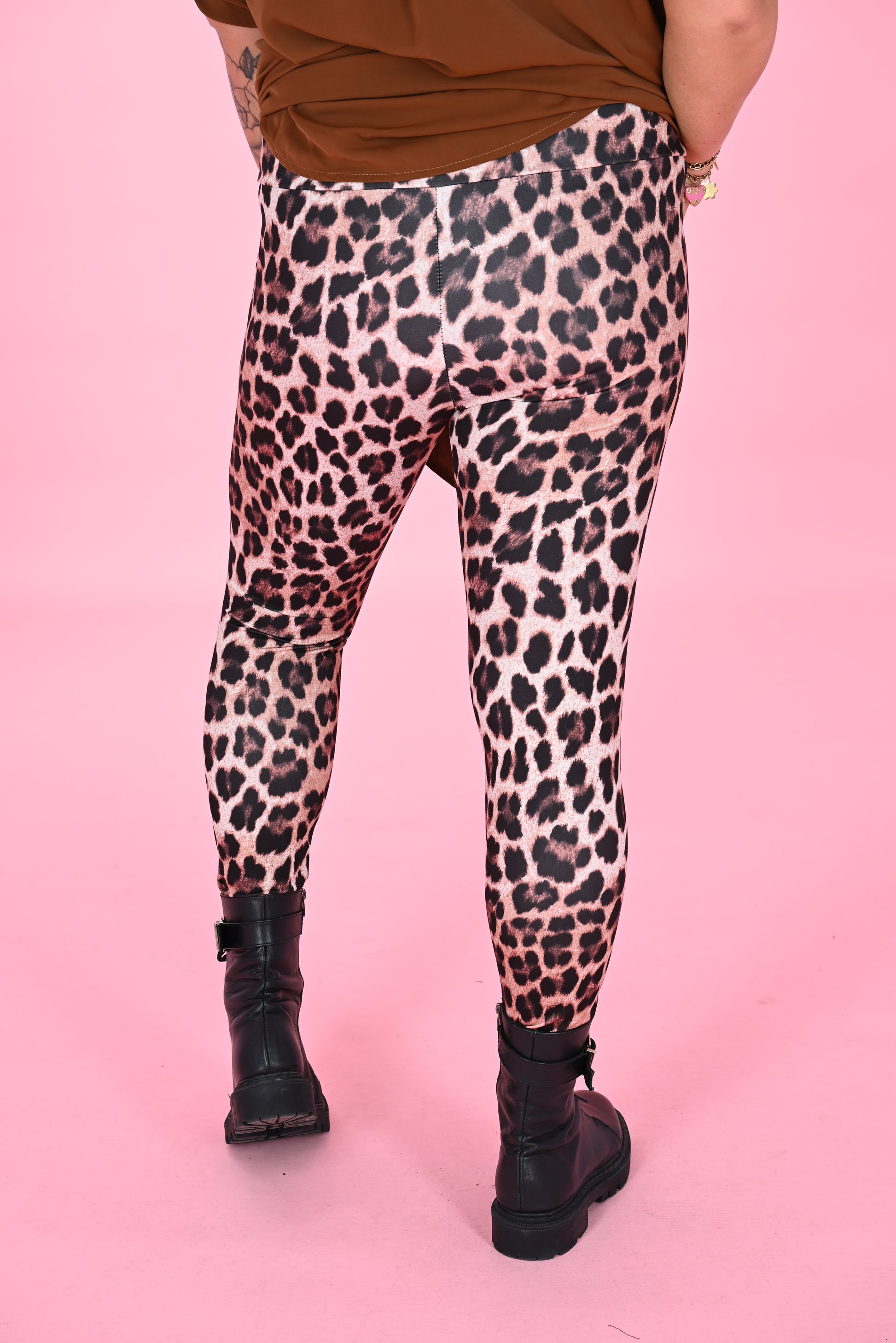 Legging panter bruin