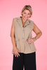 Gilet met split achterkant beige