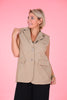 Gilet met split achterkant beige