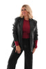 Leatherlook blazer zwart