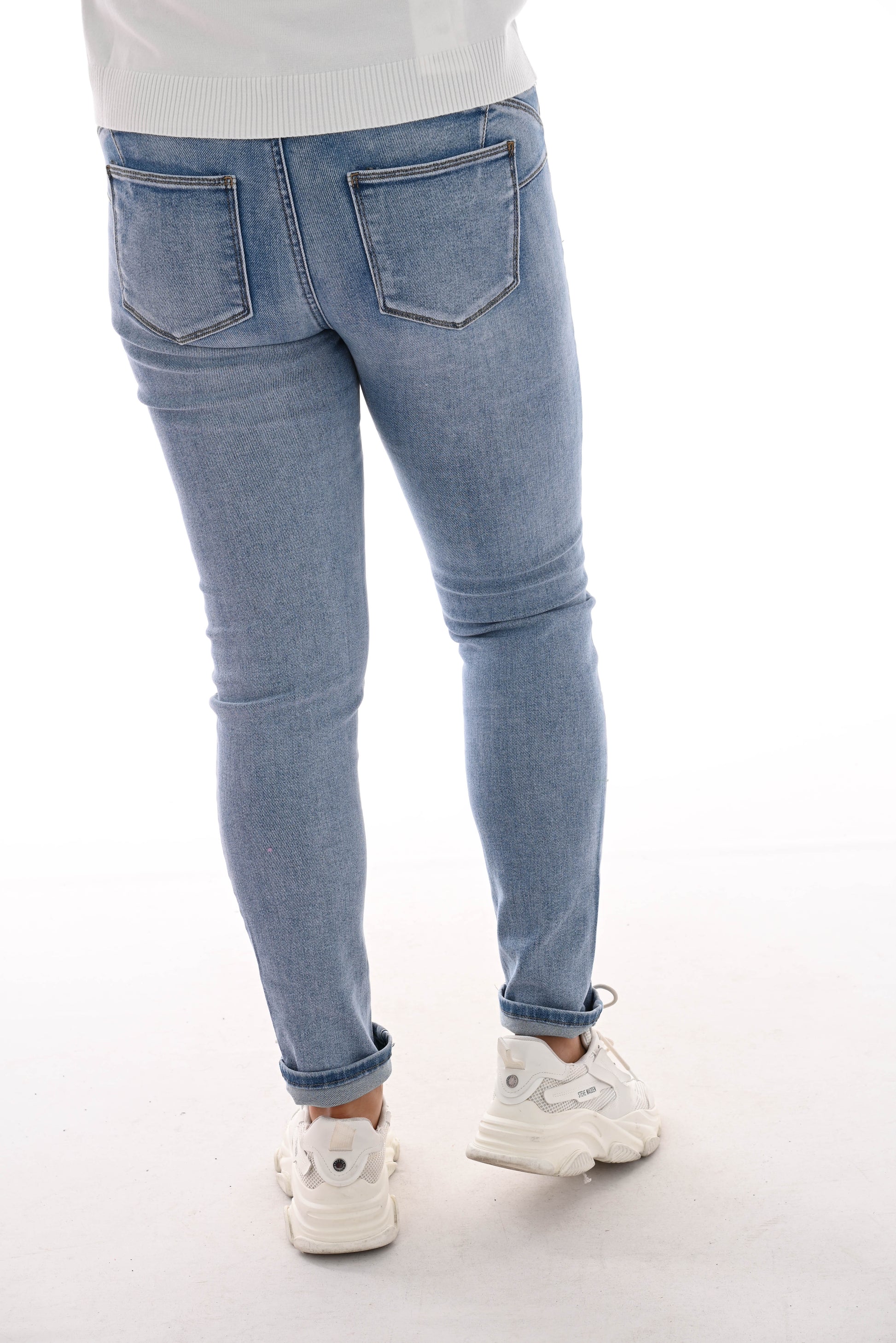 Norfy high waist push-up skinny lichtblauw