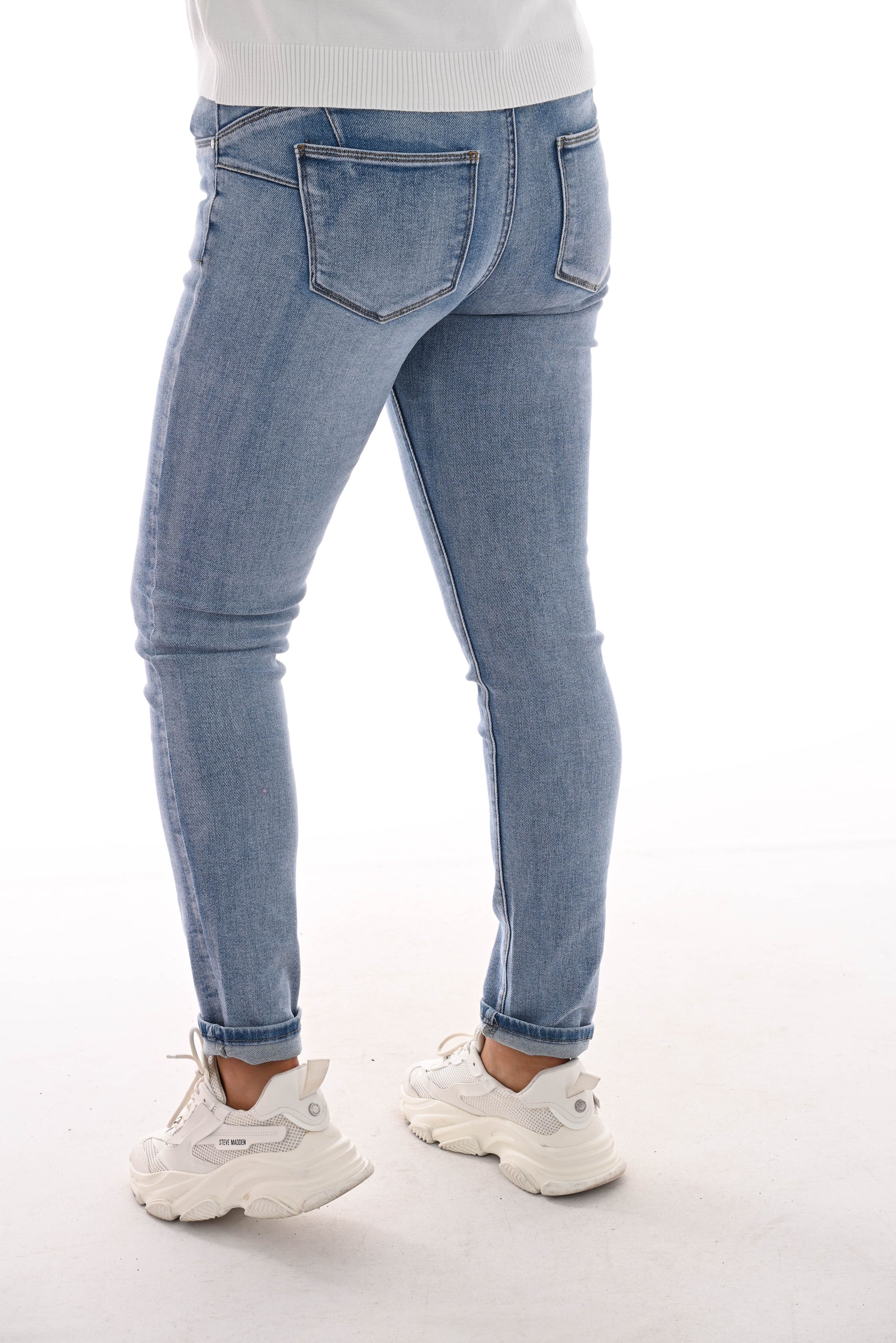 Norfy high waist push-up skinny lichtblauw
