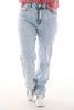 Norfy Straight leg high waist washed blauw