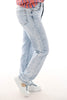 Norfy Straight leg high waist washed blauw