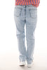 Norfy Straight leg high waist washed blauw