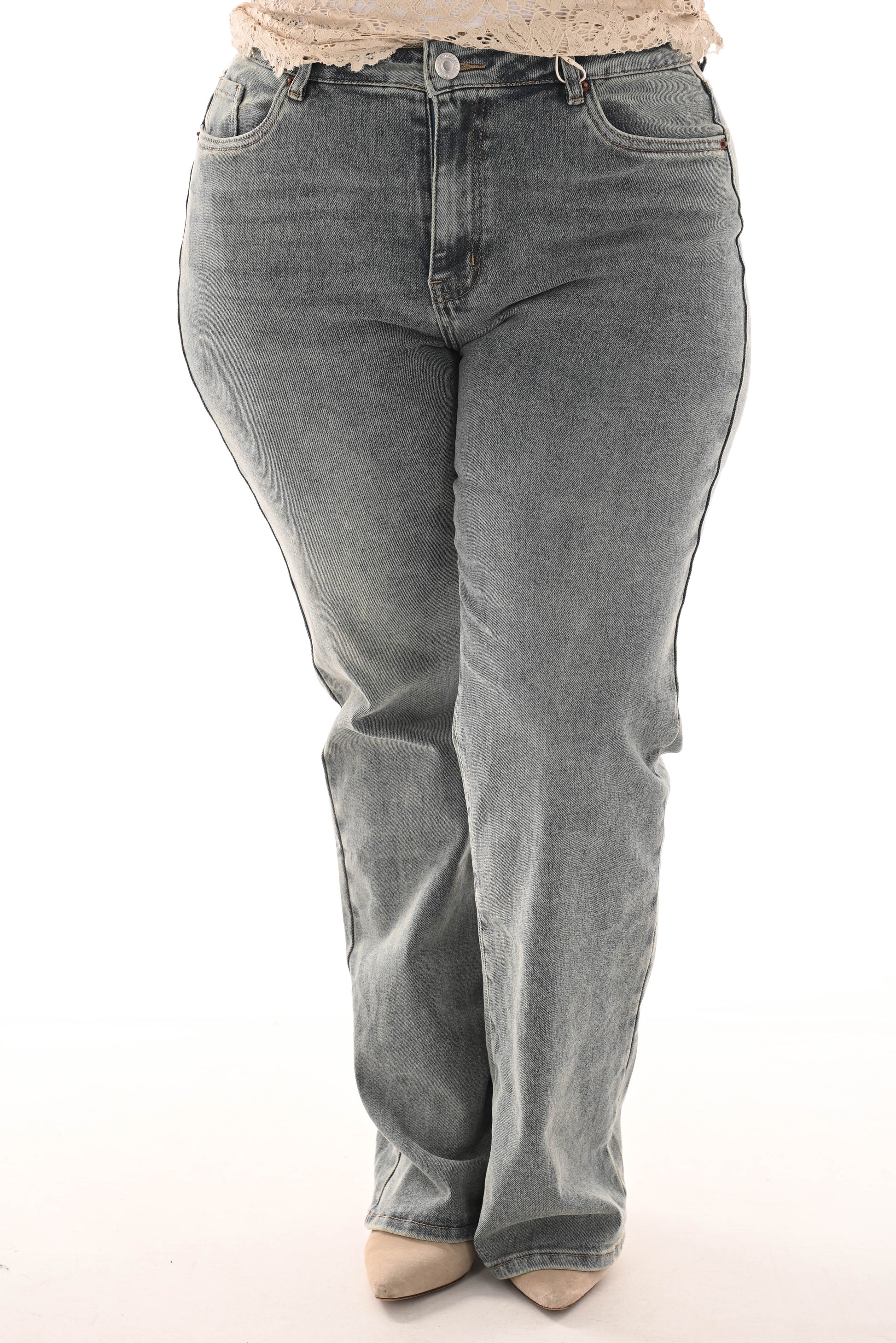 Norfy Wide leg jeans stonewash