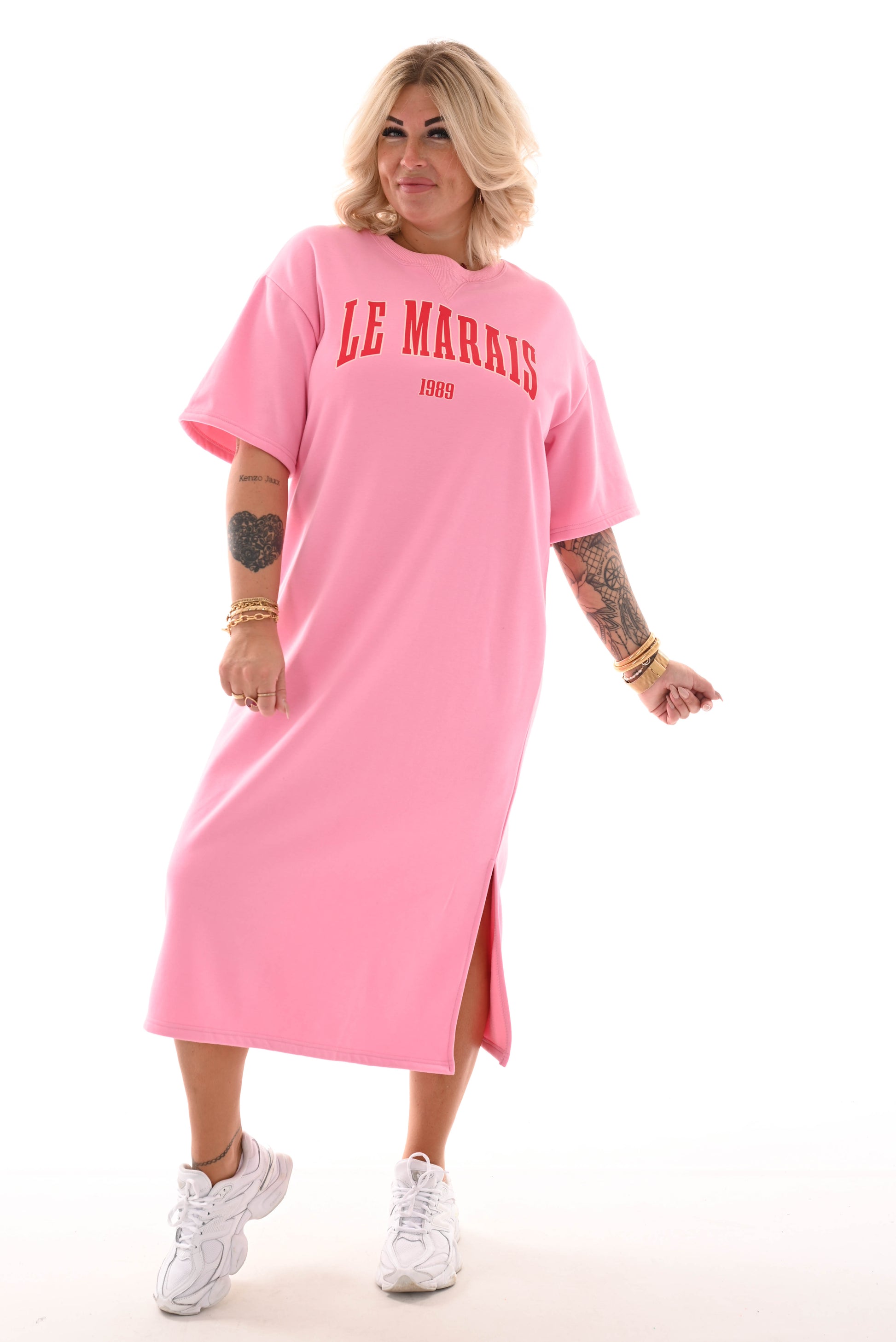 T-shirt dress Le Marais roze