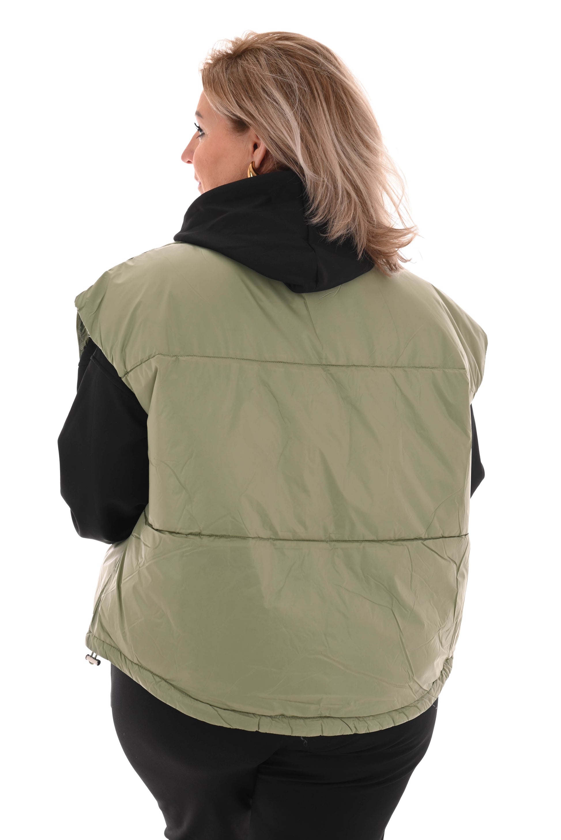 Bodywarmer met aantrekkoord groen