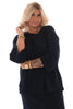 Tweedelig comfy rok set marineblauw