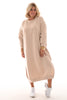 Sweaterdress met splitjes beige