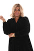 Corduroy blouse v-hals ophaalmouwen zwart