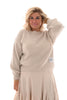 Gebreide trui met applicatie beige