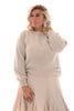 Gebreide trui met applicatie beige