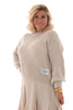 Gebreide trui met applicatie beige