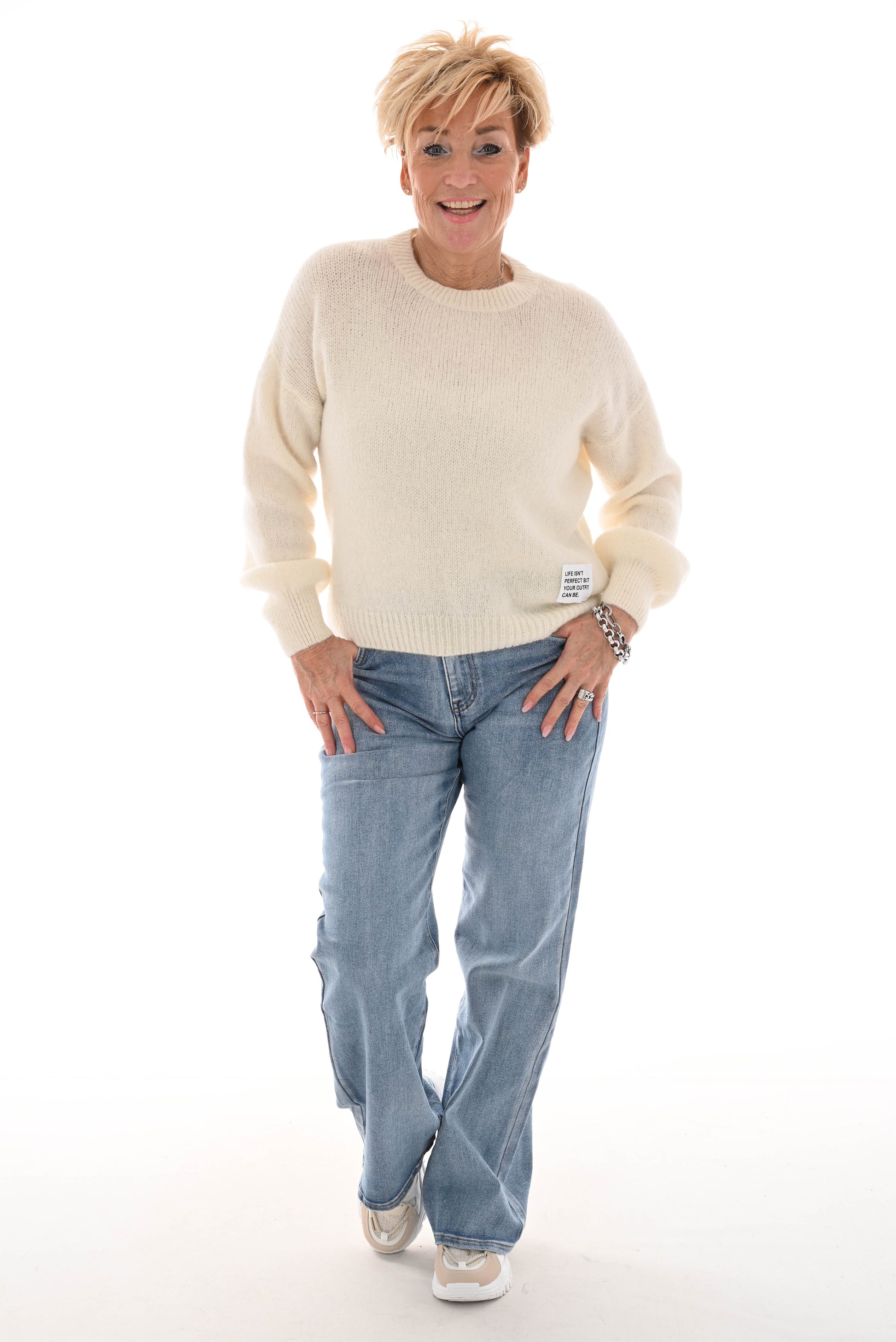 Norfy Wide leg jeans middenblauwe wassing