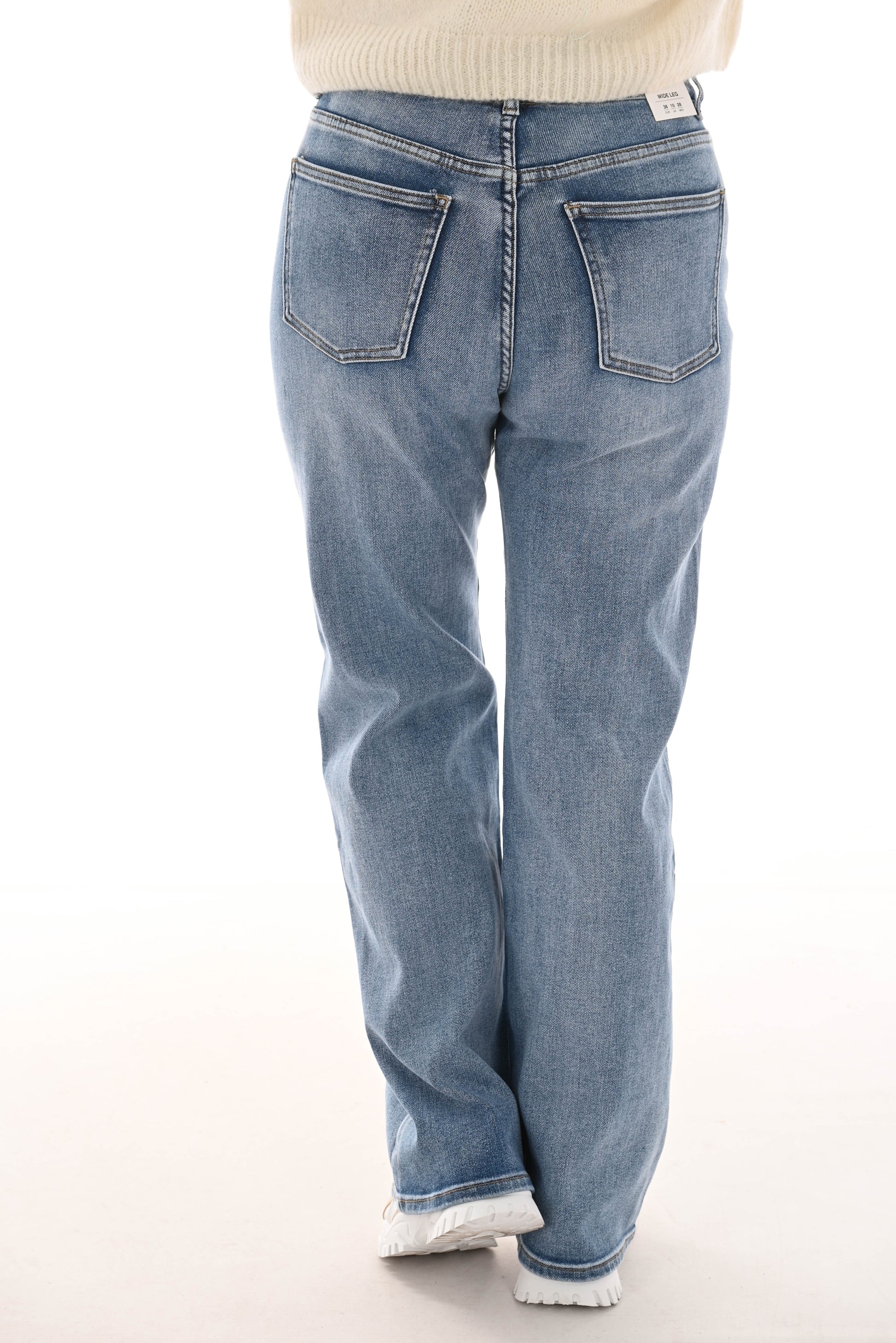 Norfy Wide leg jeans middenblauwe wassing
