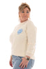 Trui Good Vibes smiley blauw