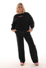 Pantalon broek met elastieke band zwart
