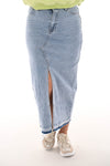 VS Miss rok hoge split blauw