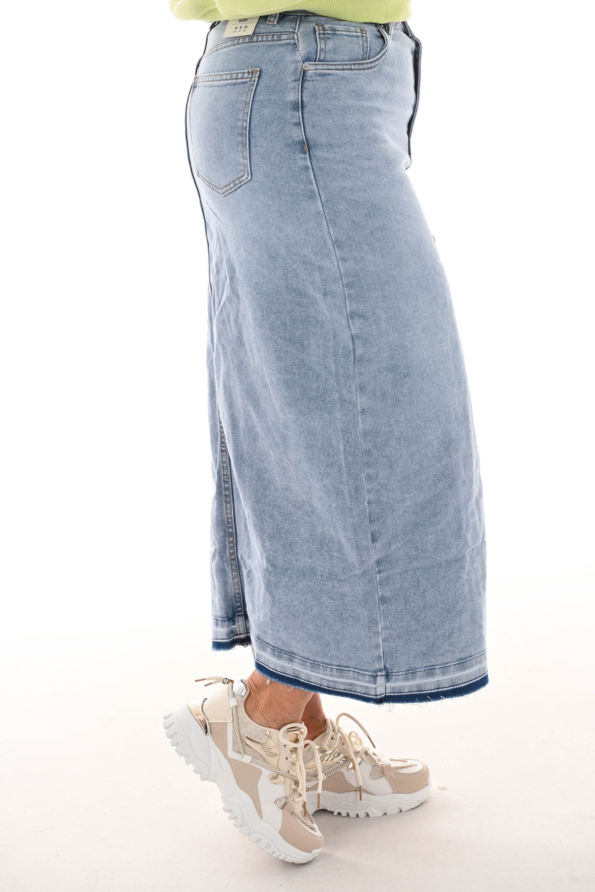 VS Miss rok hoge split blauw