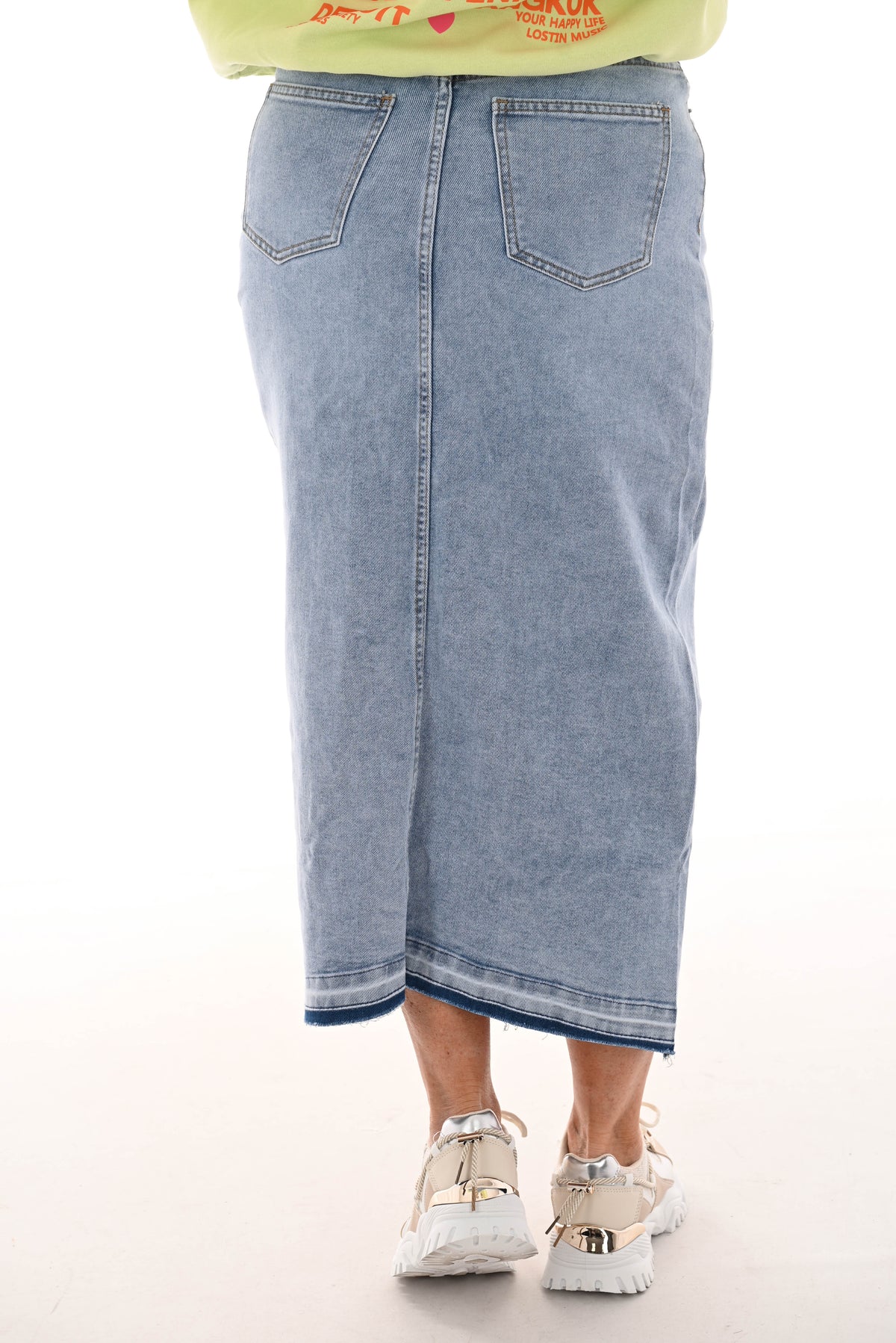 VS Miss rok hoge split blauw