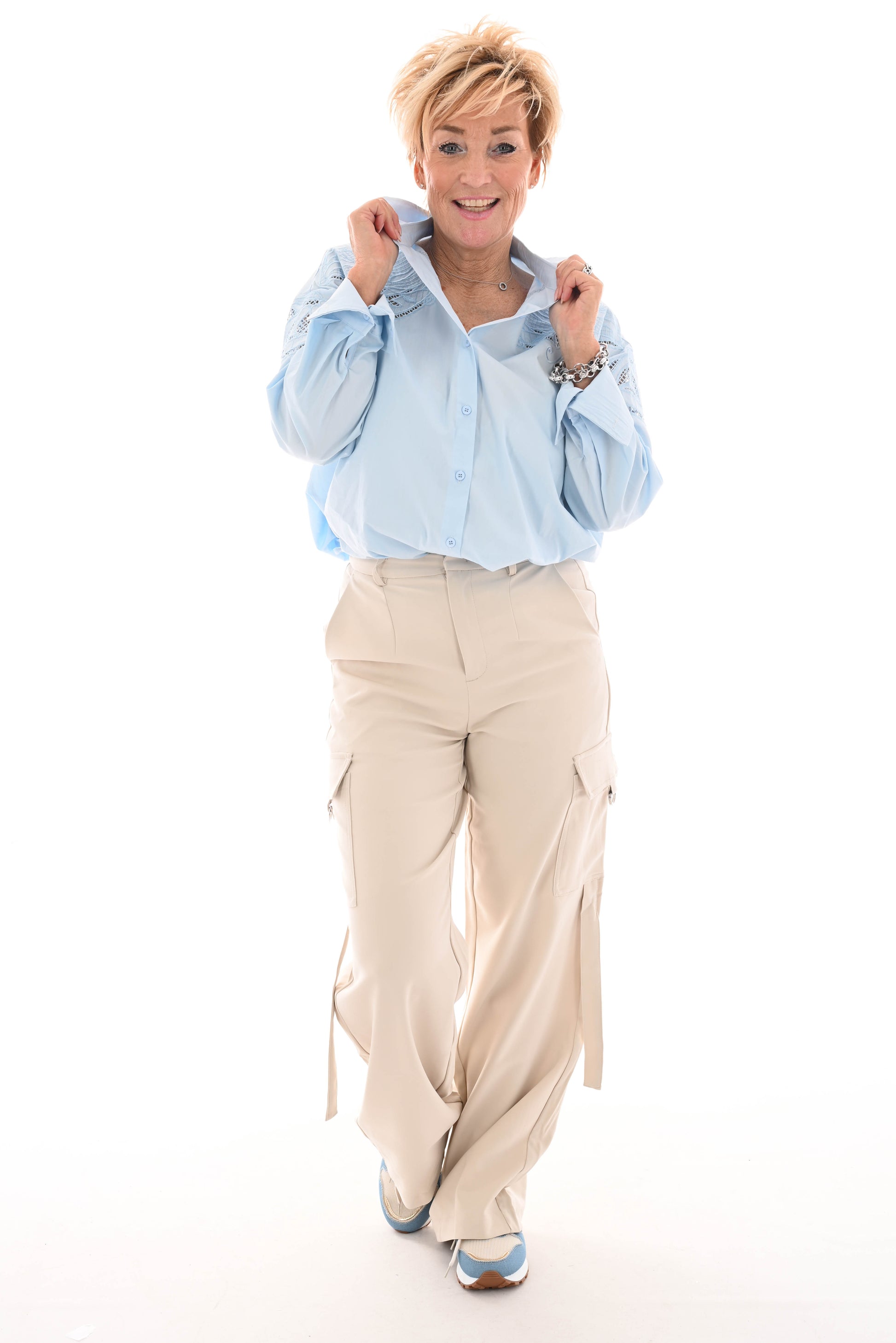 Pantalon broek cargo beige
