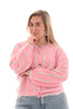 Geknoopt vest met streep lichtroze/grijs