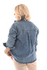Spijkerblouse met borstzakken middenblauw