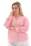 Blouse kanten v-hals roze