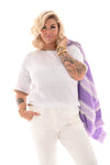 Shirt lurex hals wit