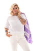 Shirt lurex hals wit