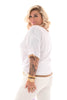 Shirt lurex hals wit