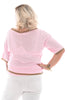 Shirt lurex hals lichtroze
