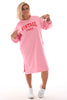 Sweaterdress met zakken Vintage roze/rood