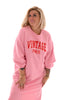 Sweaterdress met zakken Vintage roze/rood