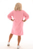 Sweaterdress met zakken Vintage roze/rood
