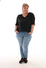 Shirt gedrapeerde korte mouwen zwart