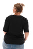 Shirt gedrapeerde korte mouwen zwart