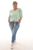 Shirt gedrapeerde korte mouwen mintgroen